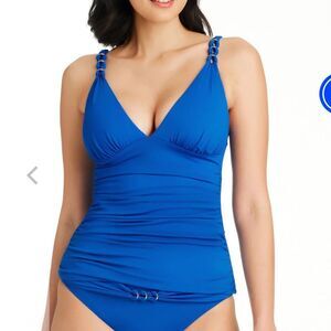 Blue Rod Beattie Womens Size 4 RING MASTER PLUNGE TANKINI TOP